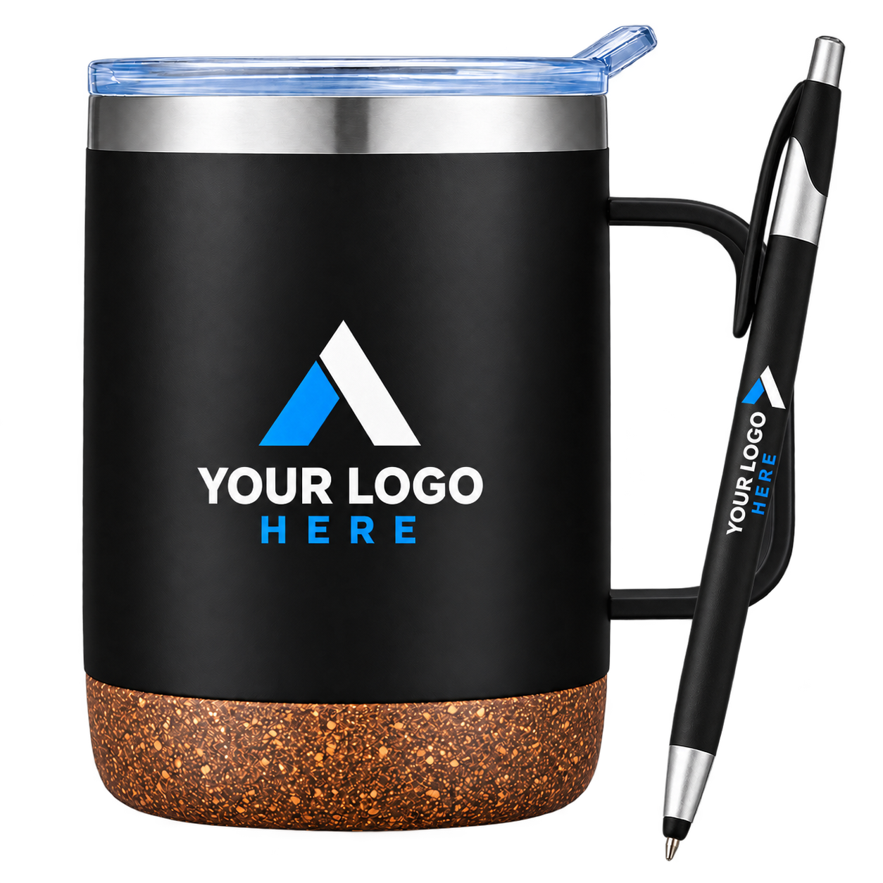 Promotional mug and pen